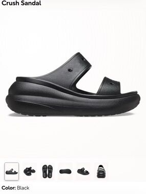 Black Crocs Crush Sandals